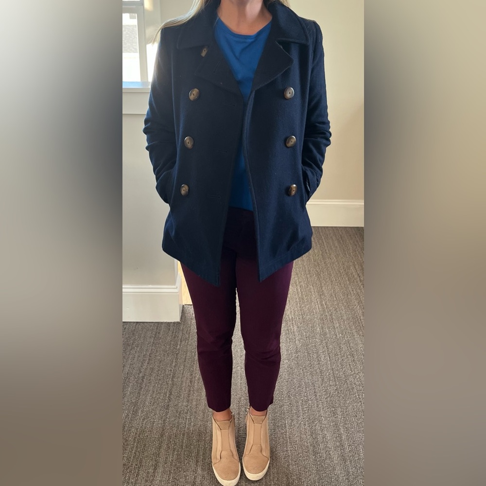 Old Navy women navy pea coat.